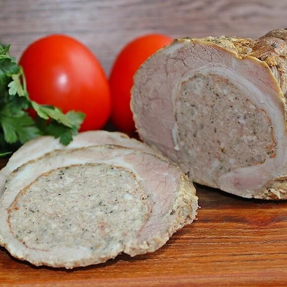 Rolada z boczku i mięsa mielonego