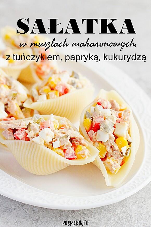 Sałatka w muszlach makaronowych z tuńczykiem