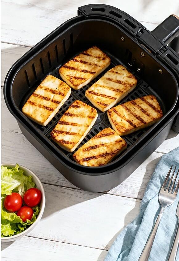 Ser halloumi z air fryera z cytryną jako szybki obiad