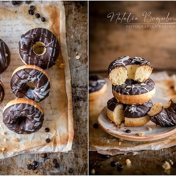 Donuty w polewie czekoladowej