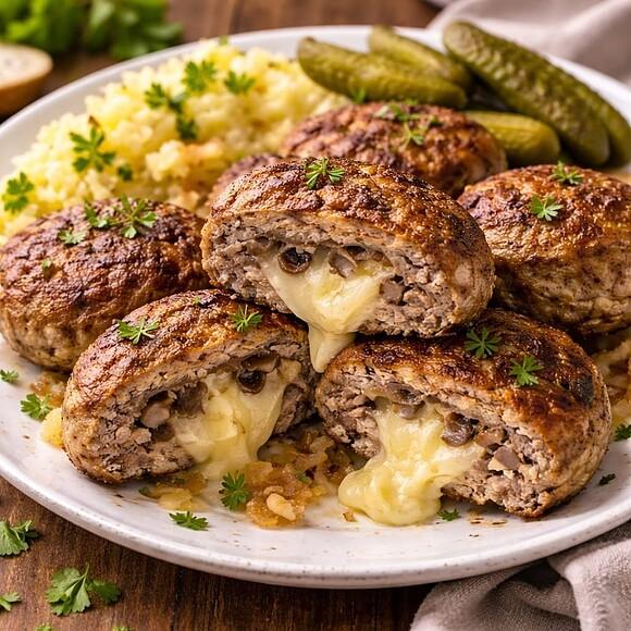 Kotlety mielone z serem i grzybami