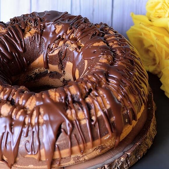 Pomarańczowo-czekoladowa babka zebra