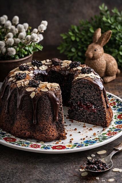 Babka makowa z powidłami
