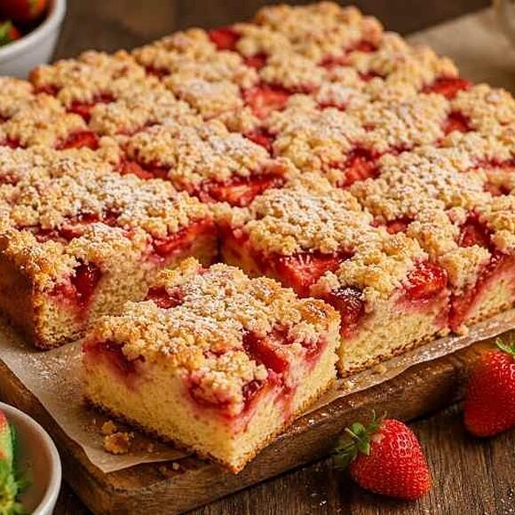 Ciasto z truskawkami i kruszonką - prosty przepis na letnie popołudnie