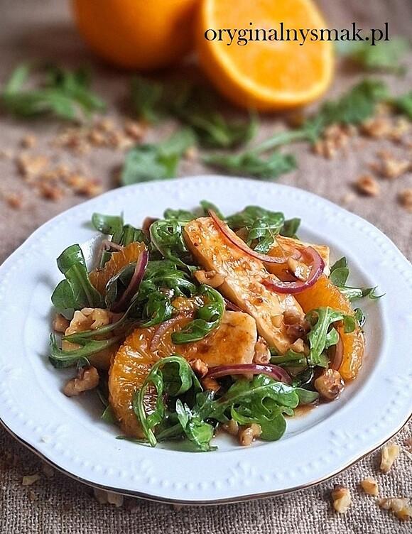 Sałatka z serem halloumi i pomarańczami