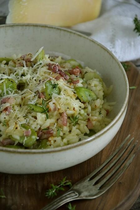 Risotto z bobem i boczkiem