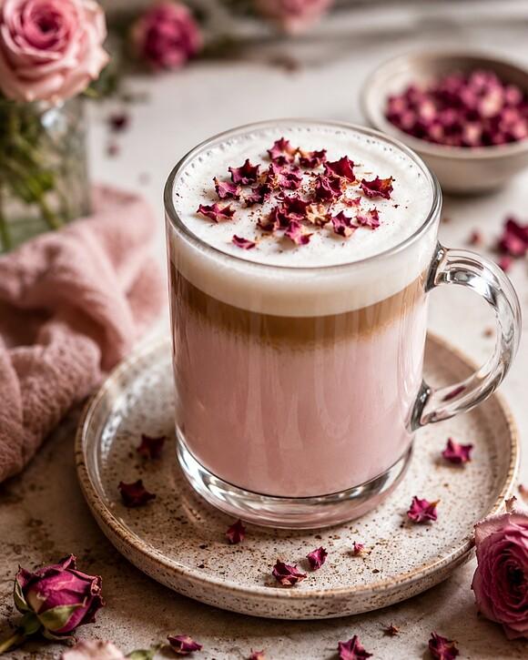 Różane latte z kardamonem