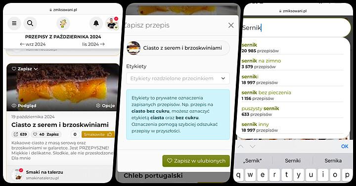 Dodatkowe opcje na zdjęciu / Zapisywanie w ulubionych / Wyszukiwarka